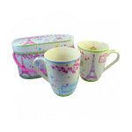 Coffret 2 mugs porcelaine dcor paris romantique 30cl