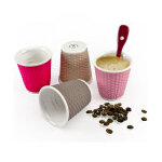 Coffret de 4 gobelets expresso aux couleurs assorties nid d'abeille acidul� 8cl avec silicone thermo ...