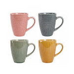 Coffret 4 mugs assortis crackel 25cl