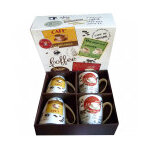 Coffret 4 mugs porcelaine assortis sur le thme du caf