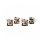 Coffret 4 mugs porcelaine assortis sur le thme du chocolat