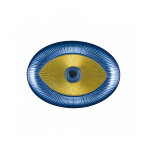Coupelle ovale ?il bleue et dore