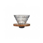 Dripper hario v60 en verre et olivier 1  4 tasses