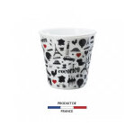 Gobelet froiss noir et blanc cocorico 8cl