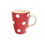 Maxi mug  pois blancs rouge 40cl
