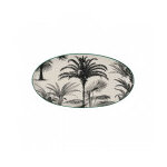 Plat porcelaine tropical vert 25x13cm