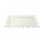 Plateau en porcelaine blanche forme algue 28x15cm