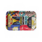 Plateau rectangulaire stratifi� motif hotels 28x18cm