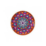 Plateau rond en mlamine orange motif mosaik 35cm