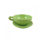 Repose sachet forme tasse en cramique de couleur verte