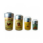 Set de 4 botes gigognes en mtal au dcor rtro red rooster