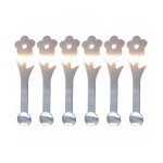 Set de 6 cuill�res moka avec embout forme fleurs
