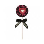 Sucette au chocolat noir et clats de rose 40g