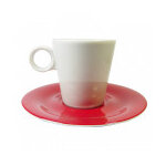 Tasse et soucoupe � cappuccino slim rouge