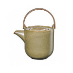 Thire en porcelaine taupe et anse en bois miso 1l