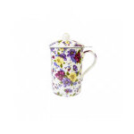 Tisani�re avec filtre et couvercle motif pens�es
