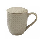 Tisanire infuseur croisillon en cramique beige 40cl