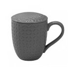 Tisanire infuseur croisillon en cramique grise 40cl