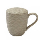 Tisanire infuseur folk en cramique beige 40cl