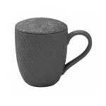 Tisanire infuseur folk en cramique grise 40cl