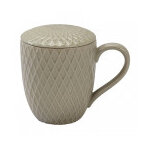 Tisanire infuseur losange en cramique beige 40cl