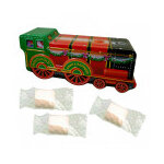 Train de noël garni de 28 cubes de guimauve Train de noël garni de 28 cubes de guimauve