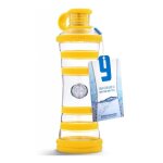 Bouteille i9 en verre solaire jaune