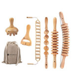 Kit de luxe de 6 accessoires de massage en bois + sac