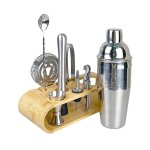 Set  cocktail en acier inoxydable avec support en bois *