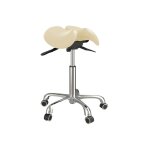 Tabouret selle ergonomique  roulettes base en chrome