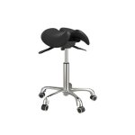 Tabouret selle ergonomique  roulettes base en chrome
