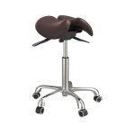 Tabouret selle ergonomique � roulettes base en chrome