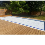 B�che piscine anti - algues 10 x 5 m - blanche - duobull - b�che � bulles pr�d�coup�e