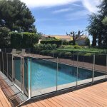 Barri�re beethoven - barri�re piscine d�montable 1 m (2 piquets) noir / anodis� alu 16 (fixation sur ...