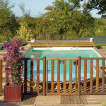 Barrire piscine bois  barreaux - longueur 180 cm - natural - barrire piscine bois