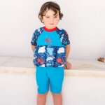 Maillot de bain flottant enfant manches longues 2 - 4 ans sea life : bleu