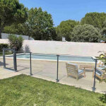 Portillon tirant droite en verre et aluminium - barri�re piscine aluminium