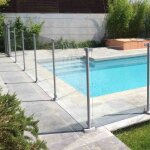 Poteau pour garde - corps en verre gris