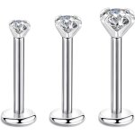 1. 2mm cz 16g piercing nez labret tragus acier chirurgical stud oreilles cartilage helix levre lip boucle ...