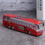 1:50 modle de jouet en alliage de simulation transit bus avec lumire et musique pour enfants (rouge) ...