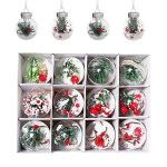 1 bote de 12 boules transparentes en pet de 6 cm boules en plastique boules de nol ornements  suspendre ...