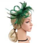 1 coiffe en plumes vertes et maille accessoires pour cheveux  fleurs serre - tte serre - tte de mariage ...