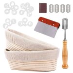 1 ensemble de panier � pain ovale banneton kit de bol de cuisson de 10 pouces pour levain avec grattoir ...