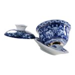 1 ensemble de tasses � th� bleu et blanc avec couvercle ustensiles � th� chinois tasse � th� gongfu
