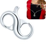 1 article - fermoir mousqueton en argent sterling 925 - extension de bracelet � double ouverture - fermoir ...