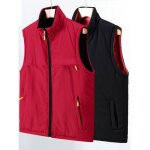 1 gilet chaude r�versible grande taille sans manche cargo automne hiver polaire rouge