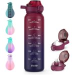 1 litre gourde isotherme avec handle 18 / 10 inox bouteille 1000ml avec marquage de temps sans bpa pour ... 1 litre gourde isotherme avec handle 18 / 10 inox bouteille 1000ml avec marquage de temps sans bpa pour ...