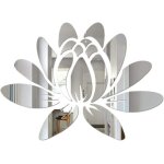 1 pc lotus sticker mural miroir acrylique fleur peel and stick stickers muraux stickers muraux murales ...