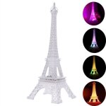 1 pcs lumière colorée de la tour eiffel lumière de nuit décoration de style paris lumière led lampe acrylique ...