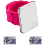 1 pcs porte magntique avec bracelet claquer et 200 pcs epingles verre coussin aimant aiguilles outil ...